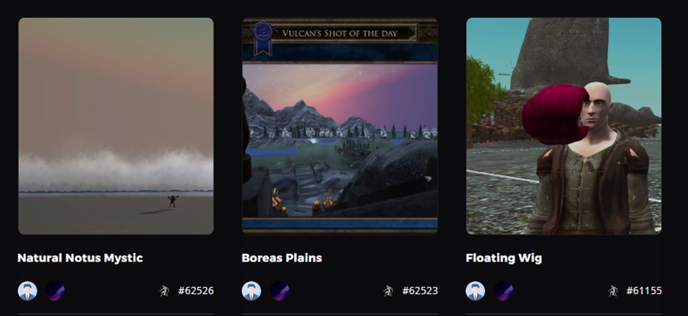Existe um mercado notável do jogo Agora, onde podes criar e vender NFTs