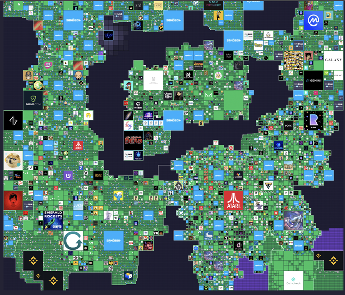 No mapa do projeto, podes ver parcelas pertencentes a utilizadores comuns e a grandes empresas