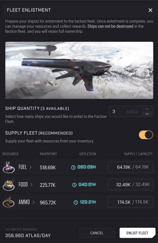 Ao enviar a frota numa expedição, atingimos o objetivo de sermos os melhores entre os jogos Play-To-Earn