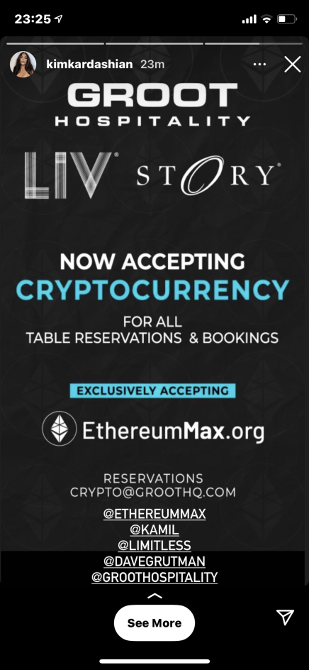 金-卡戴珊 Stories 账户中的加密货币骗局