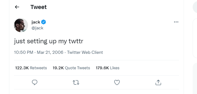 First tweet Jack Dorsey