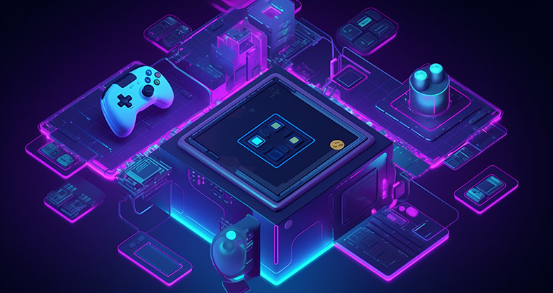 Using the blockchain technology, a game developer can design an environment where players play games and spend in-game currency to purchase in-game items.