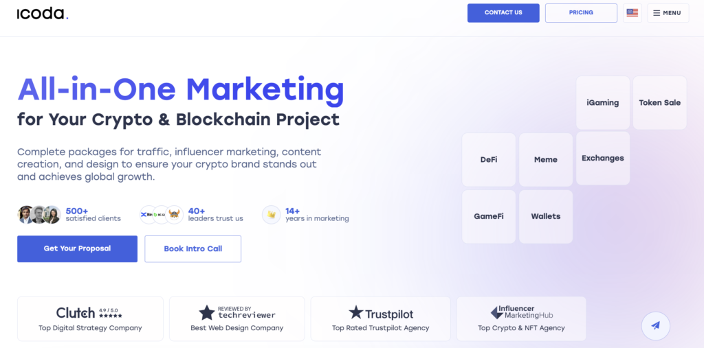 Explora as principais agências de marketing de criptomoedas de 2025, oferecendo informações sobre os seus serviços, clientes notáveis e pontos fortes para ajudar o teu projeto de blockchain a prosperar.