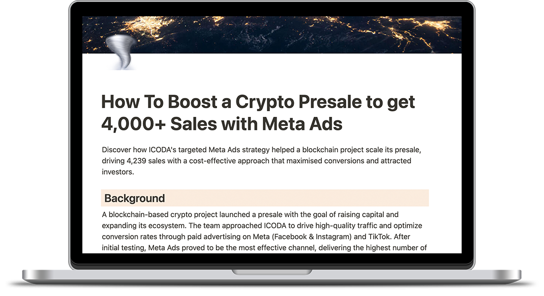 How to Drive 4,000+ Sales for Your Crypto Presale With Meta Ads