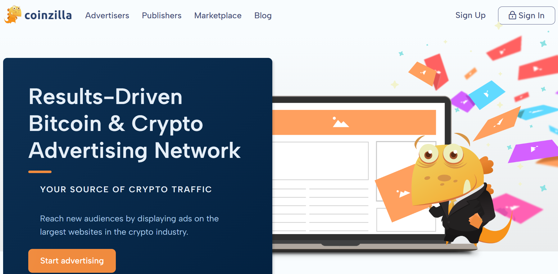 Coinzilla Rede líder de publicidade criptográfica.