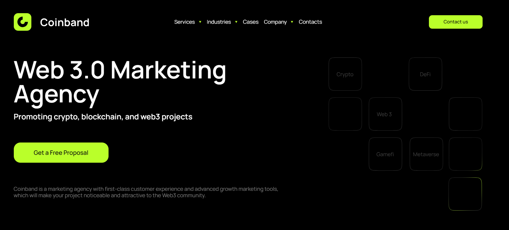 Coinband Up-and-Coming Web3 Marketing Agency.