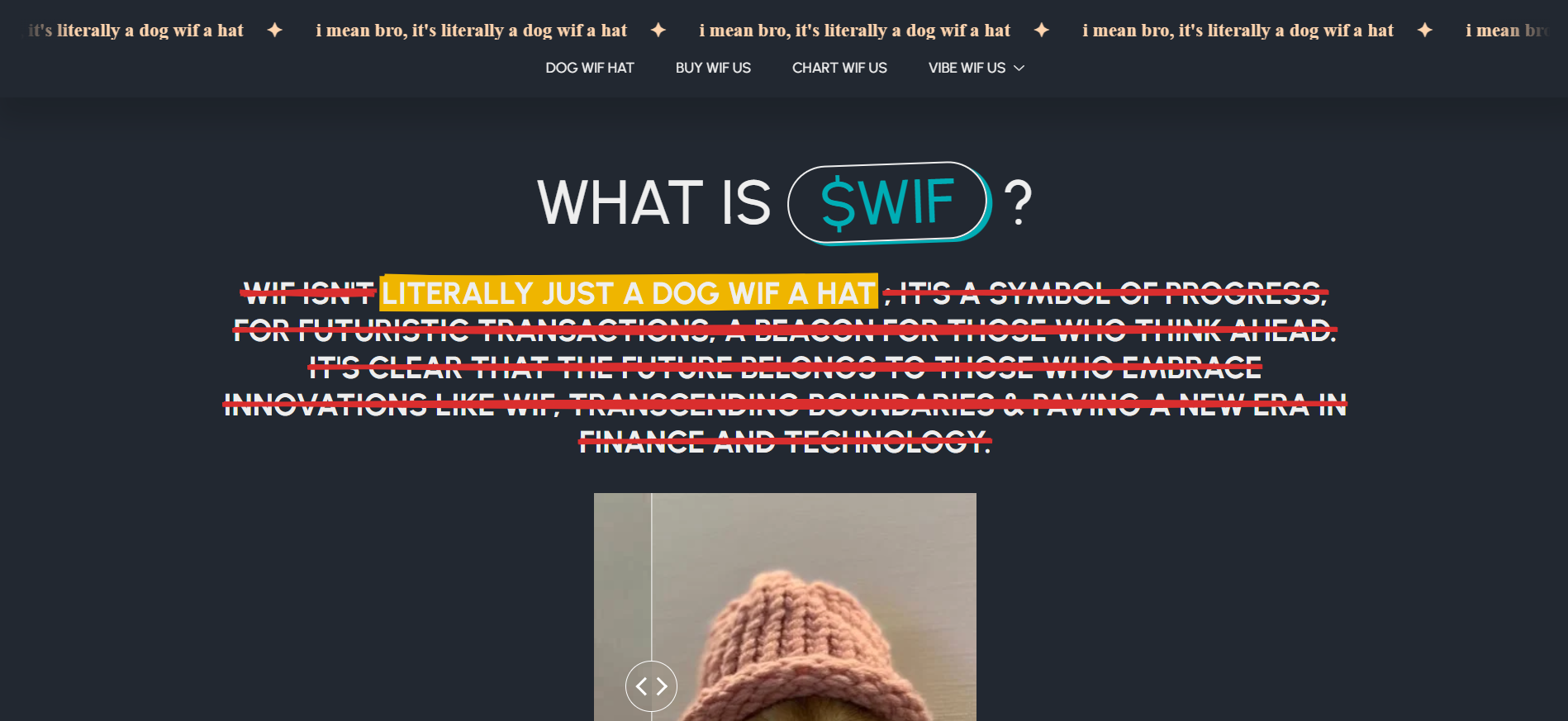 dogwifhat homepage with Shiba Inu meme appeal, a popular choice for the cheap crypto to buy now.