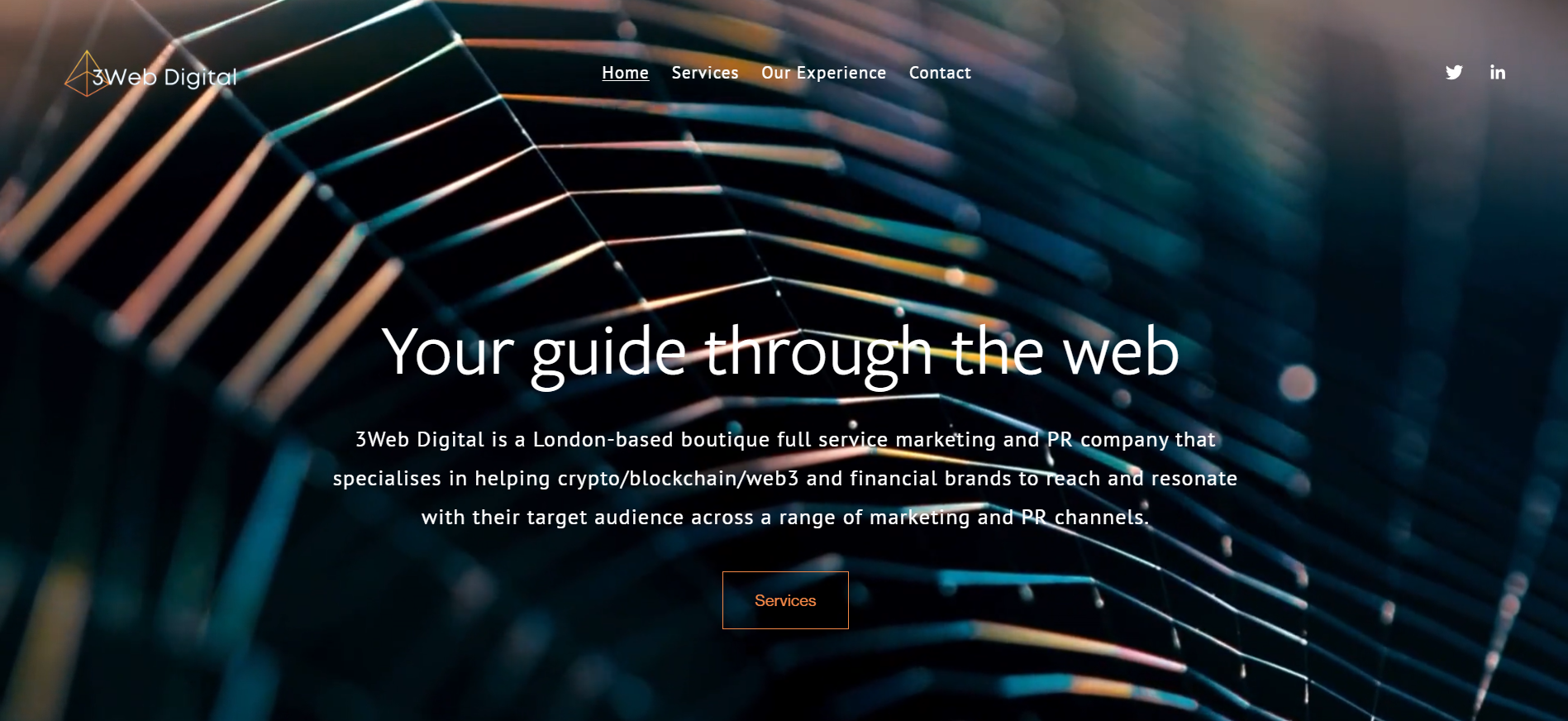 3 Web Digital homepage showcasing full-service crypto marketing, mainstream media connections, and celebrity influencer network - best marketing agency for crypto bridging Web2 and Web3