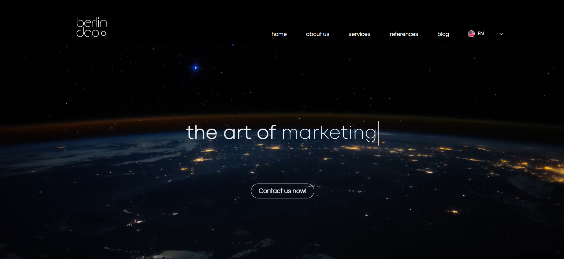 BerlinDAO homepage featuring community-driven Web3 marketing, DAO-native approach, and European focus establishing them as a leading best crypto company in Germany