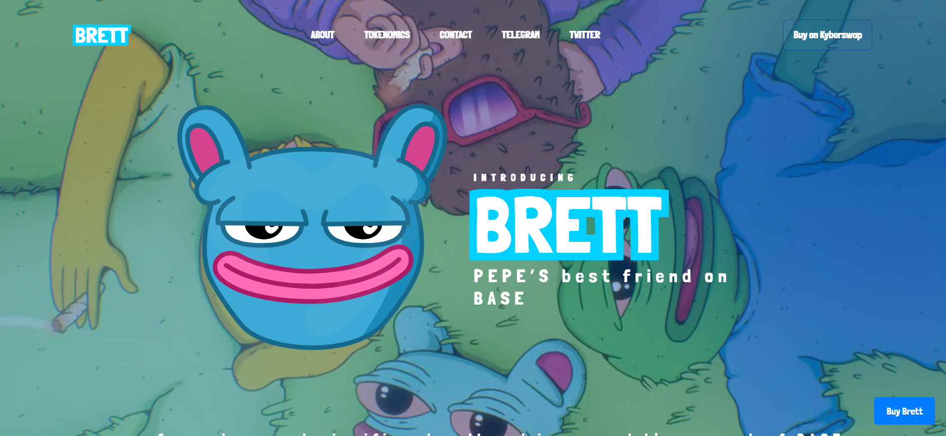 Brett homepage - Base blockchain comic token, a meme coin that will explode today
