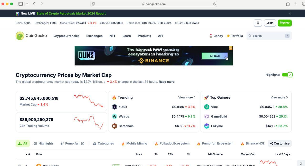 CoinGecko Ad Banner