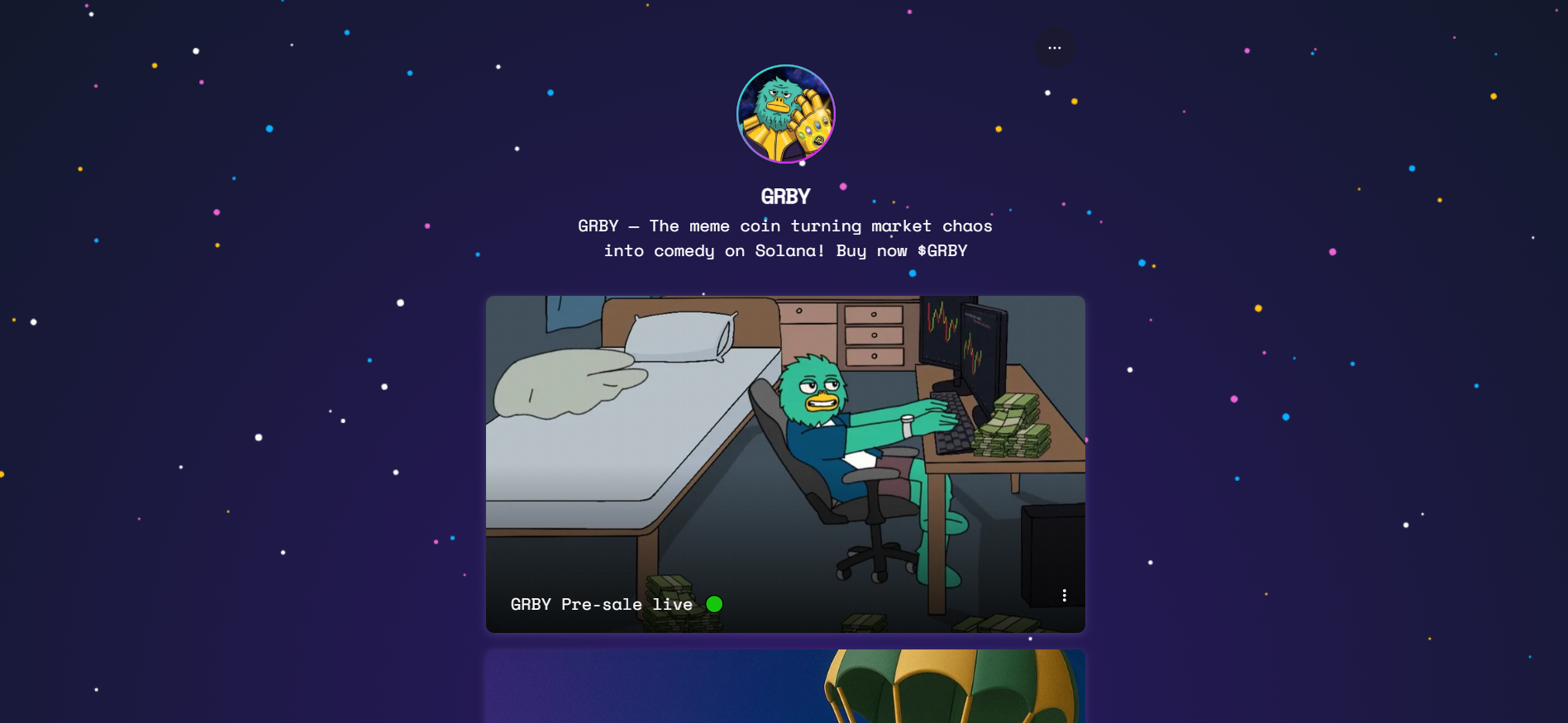 GRBY homepage - Solana meme contender with confident decisions new meme coins on presale