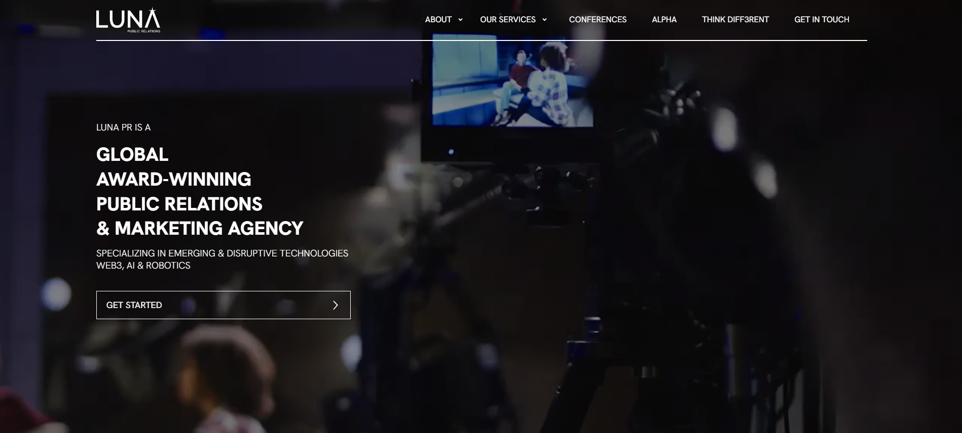 Luna PR homepage - global crypto marketing agency with Singapore office, Web3 PR and marketing services