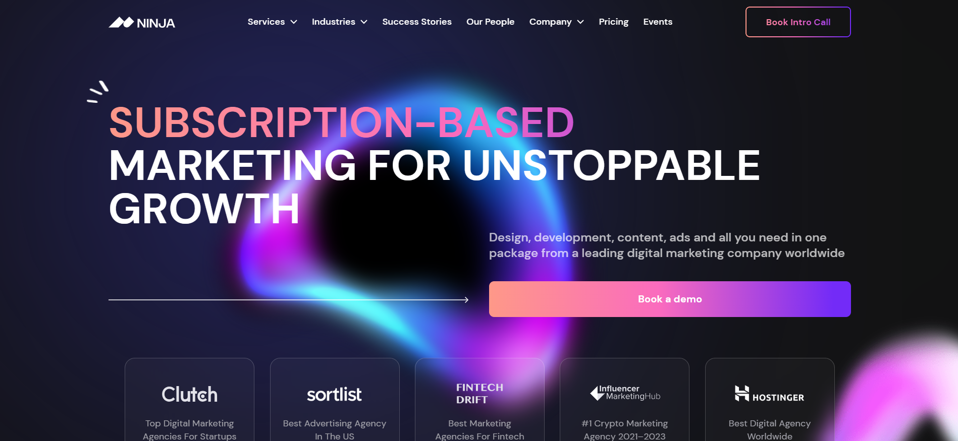 NinjaPromo platform displaying subscription-based marketing packages by one of the best crypto marketing agency in USA