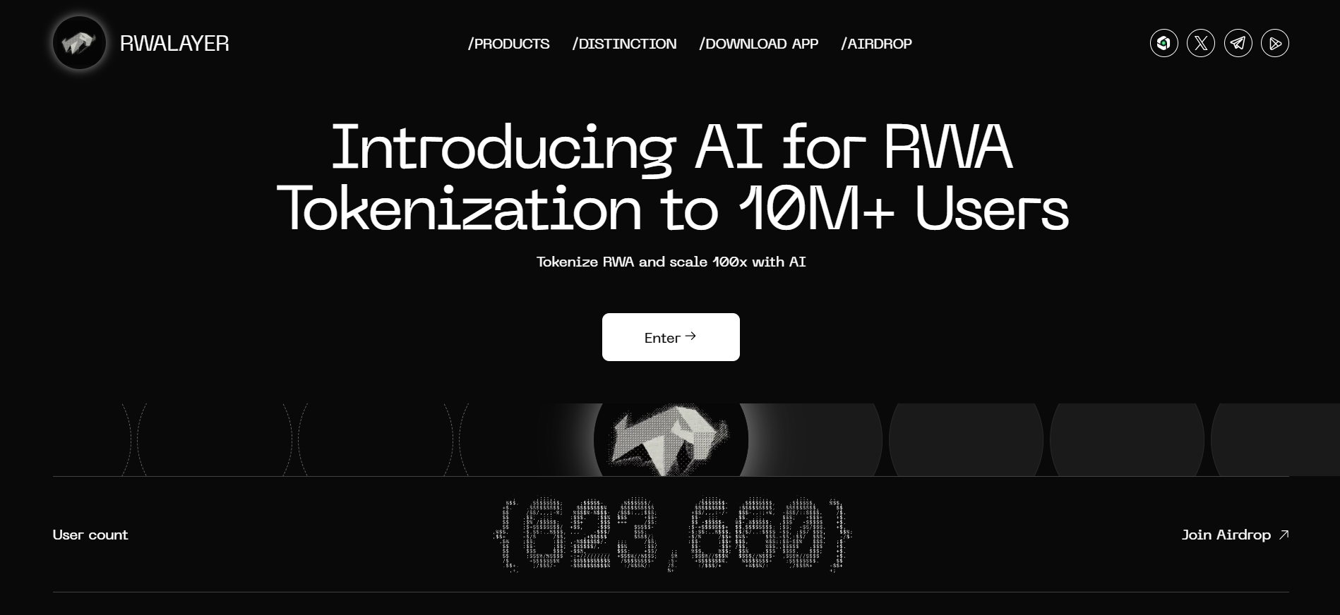 RWALayer interface showcasing Layer-2 network for real-world assets with AI-powered tokenization and Google Gemini integration - ai crypto presale targeting RWA automation
