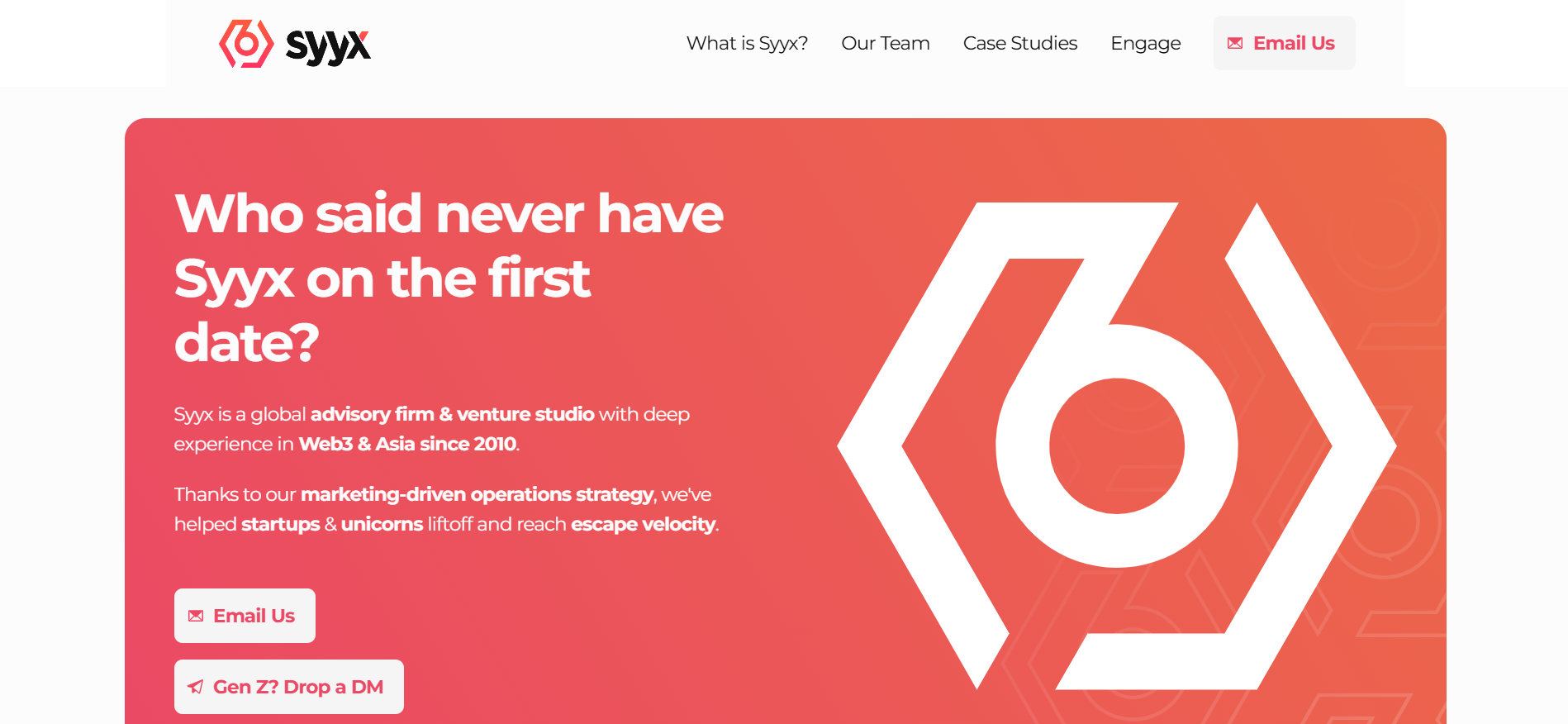 SYYX crypto marketing studio - Singapore Web3 marketing services with equity partnership approach