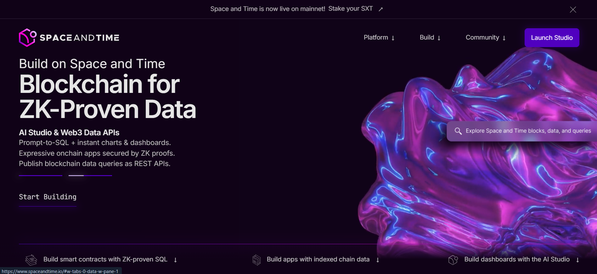 Space and Time decentralized data warehouse with ZK-proofs, new ai crypto coins