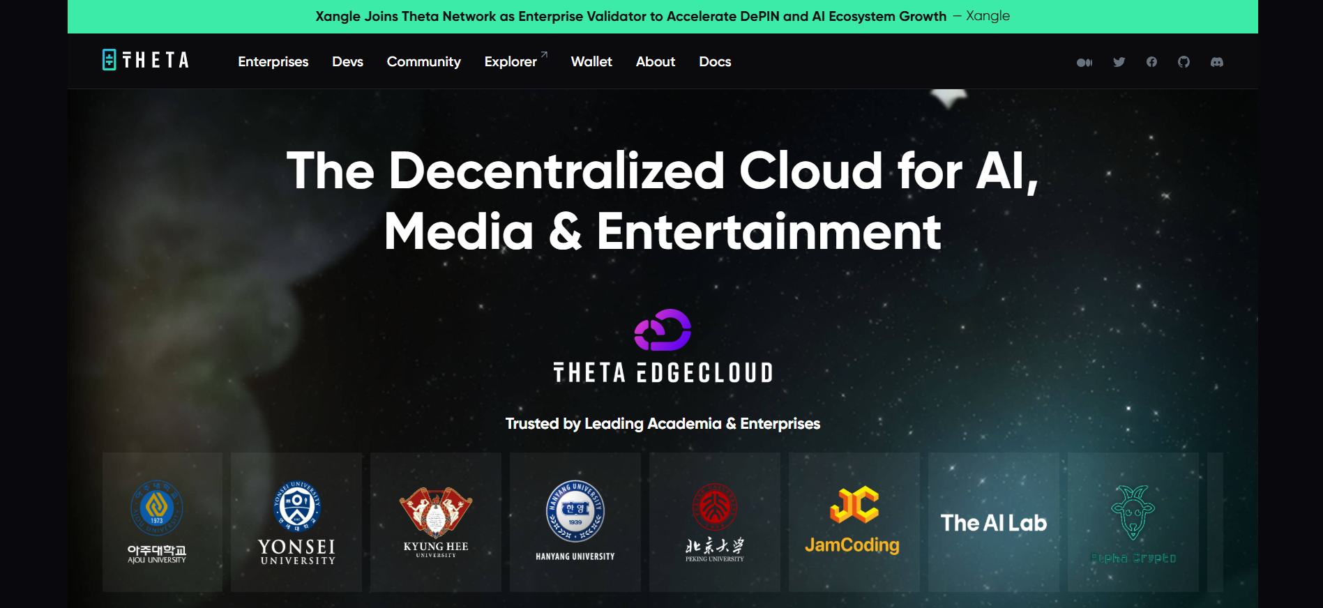 Theta Network for video streaming and AI computing, top ai crypto projects 2025