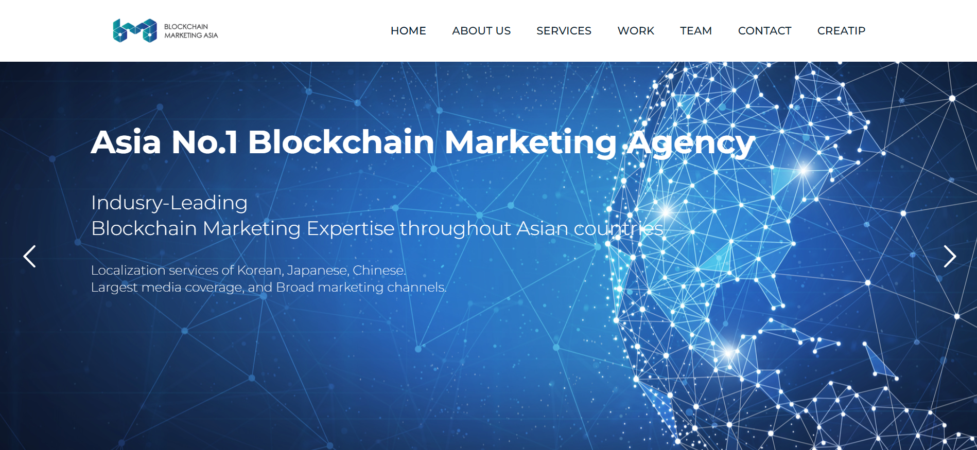 BMA website Asian markets blockchain marketing services best crypto marketing agency in South Korea