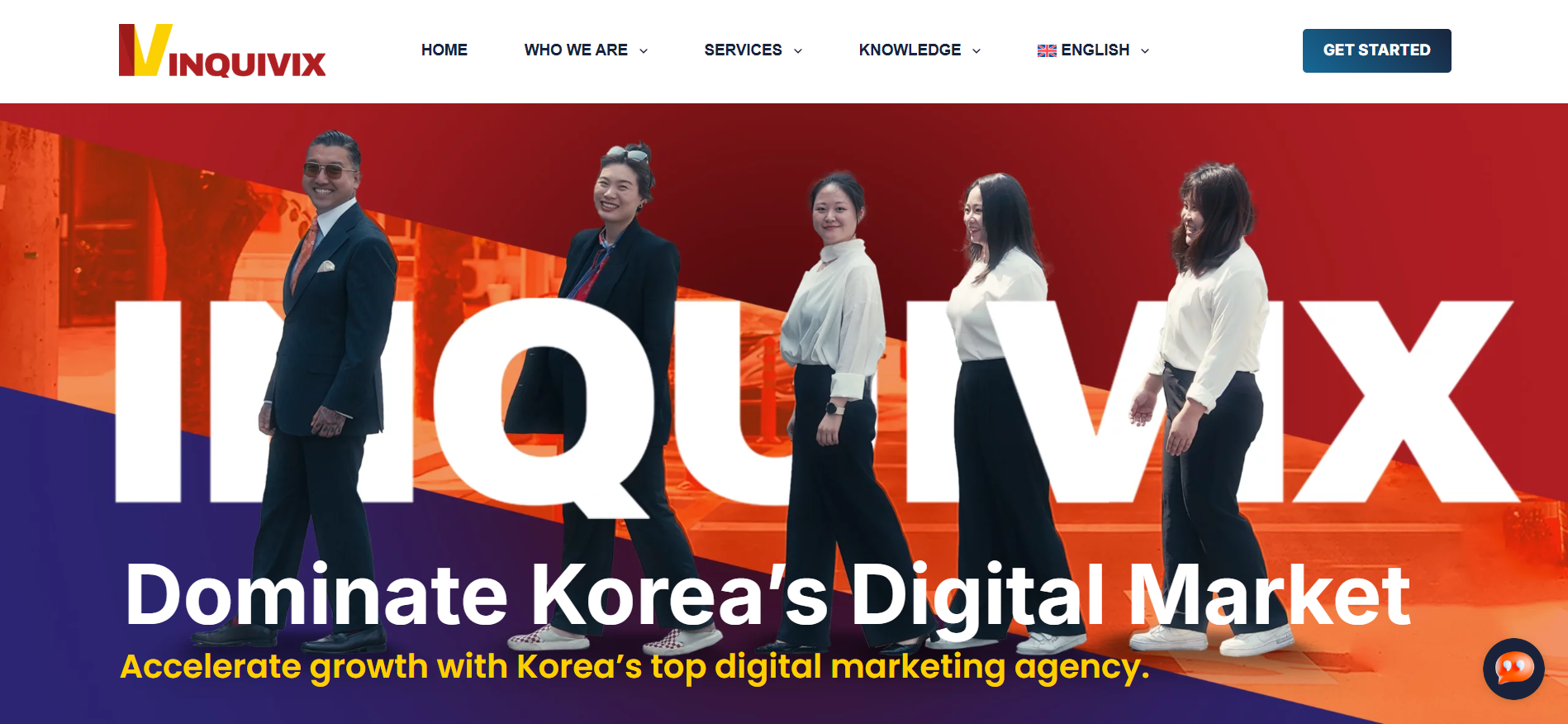 Inquivix homepage Korean digital marketing expertise best crypto marketing agency in South Korea