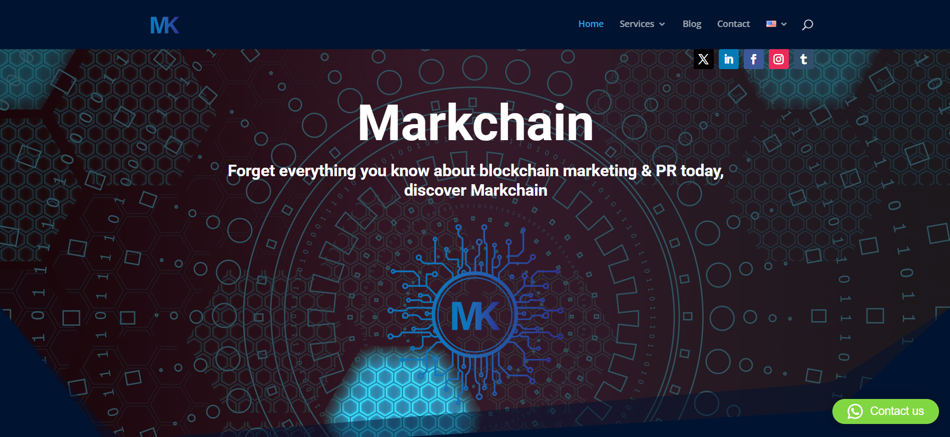 Markchain website featuring The Outpost Web3 hub - premium crypto marketing agency in France for enterprise clients