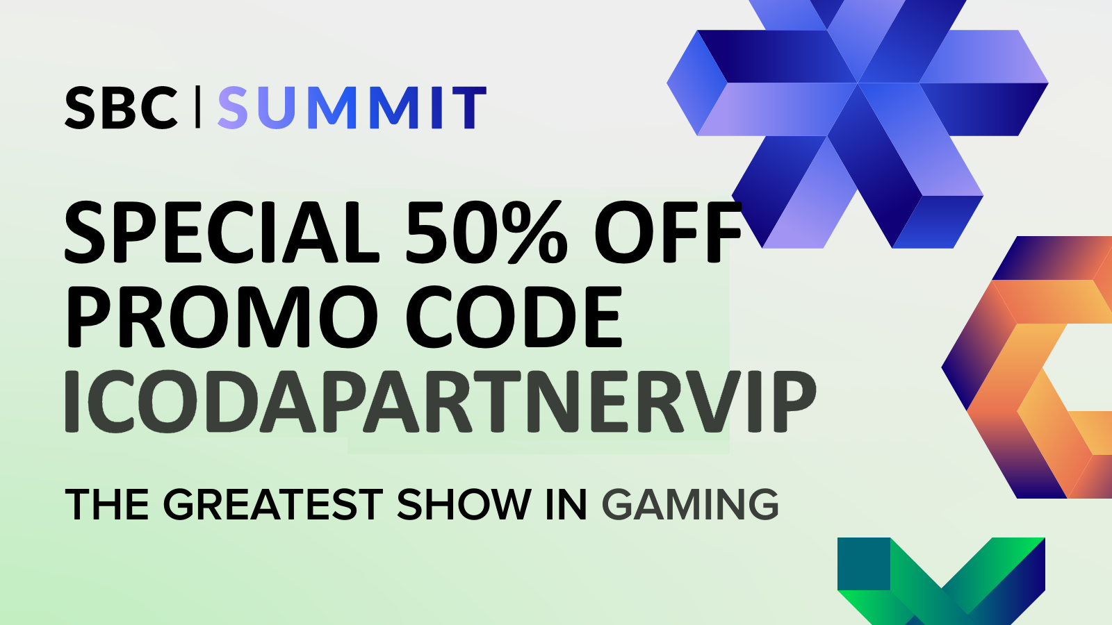 Special minus 50% offer for SBC Summit 2025 from ICODA