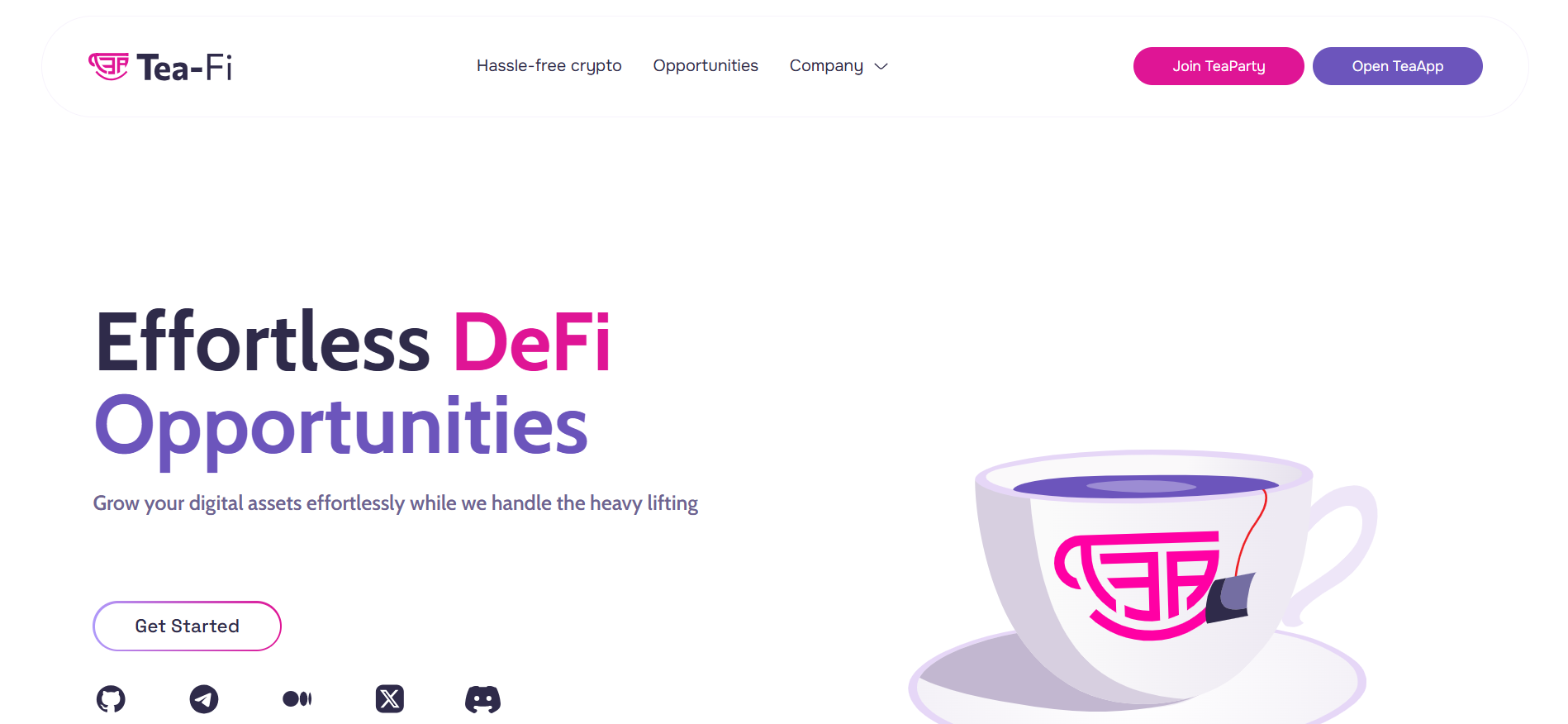 Tea-Fi homepage showing the cross-chain swap interface and Easy-Gas feature, among the top presale crypto list choices this year