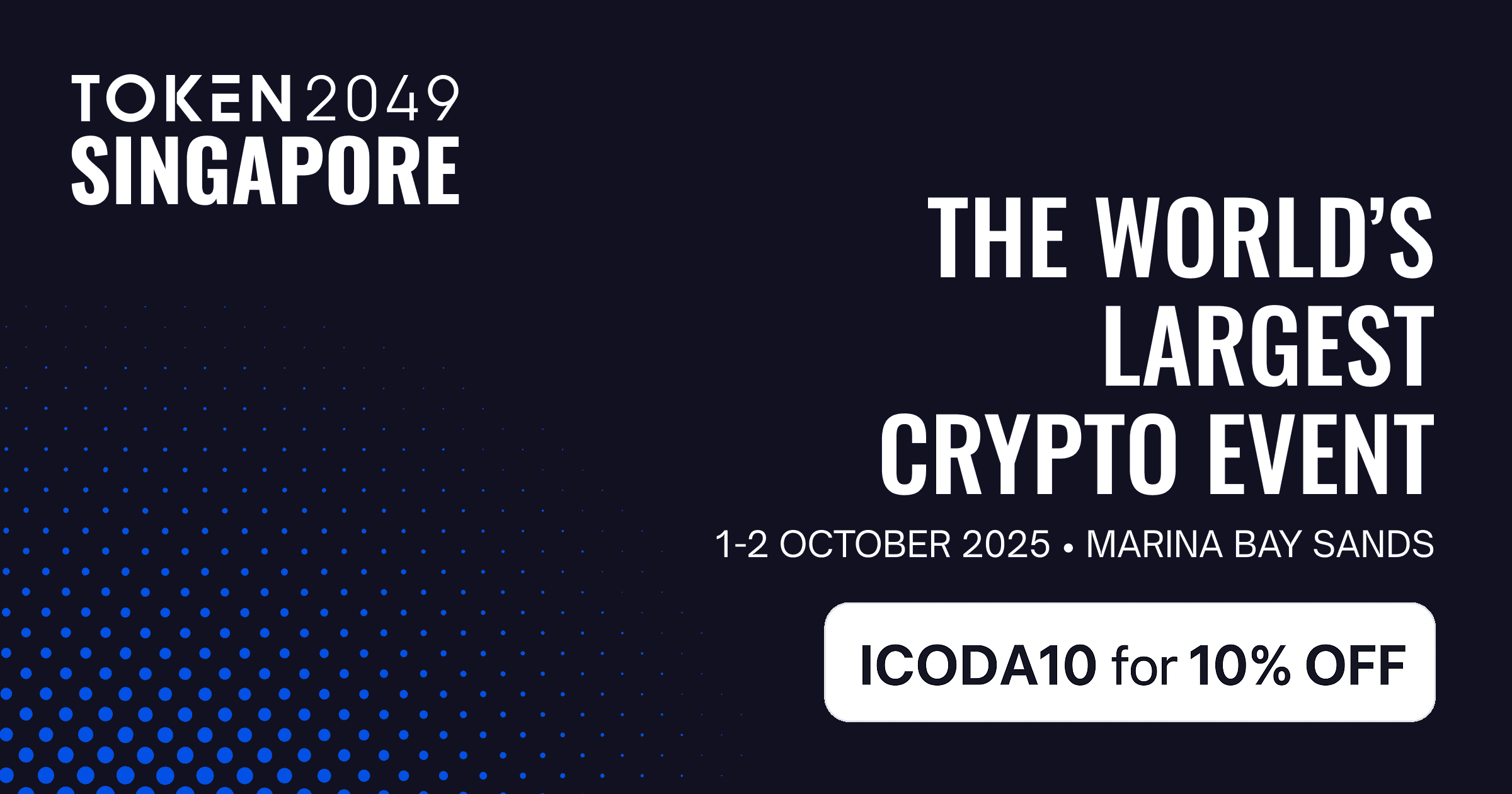Use promo code ICODA10 for 10% OFF on any ticket