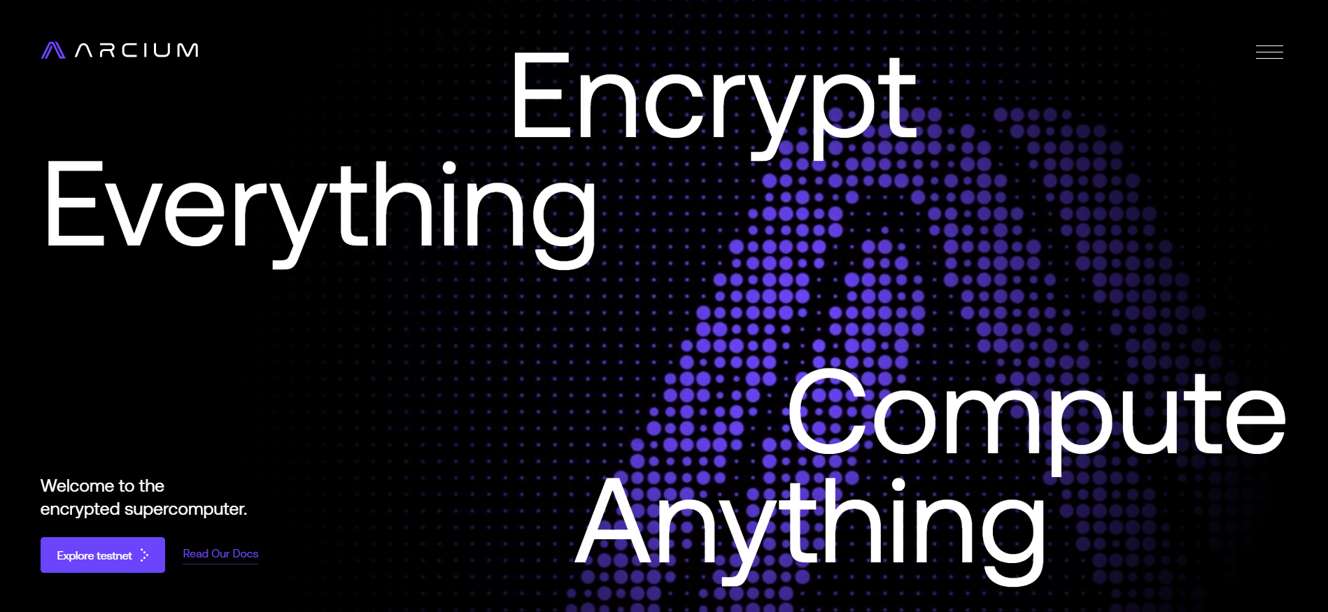 تعرض الصفحة الرئيسية لـ Arcium منصة الحوسبة السرية المبنية على بلوك تشين Solana، والتي تُعد من بين أفضل العملات الرقمية قبل البيع في سبتمبر 2025 للتطبيقات التي تركز على الخصوصية.