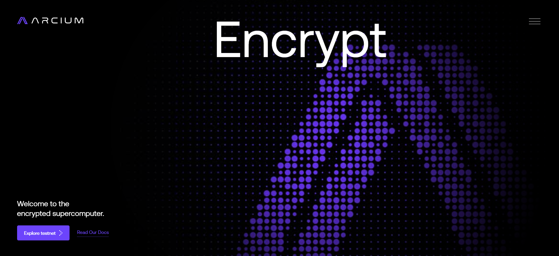 Arcium homepage displaying Solana privacy solutions and confidential computing technology for best crypto ICO investors