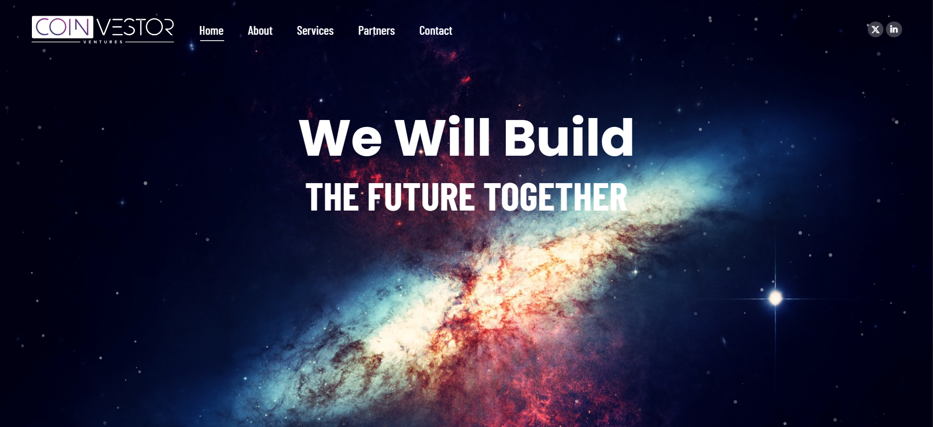 Coinvestor Ventures homepage displaying direct exchange partnership services with connections to 20 major crypto exchanges including Binance and Kraken