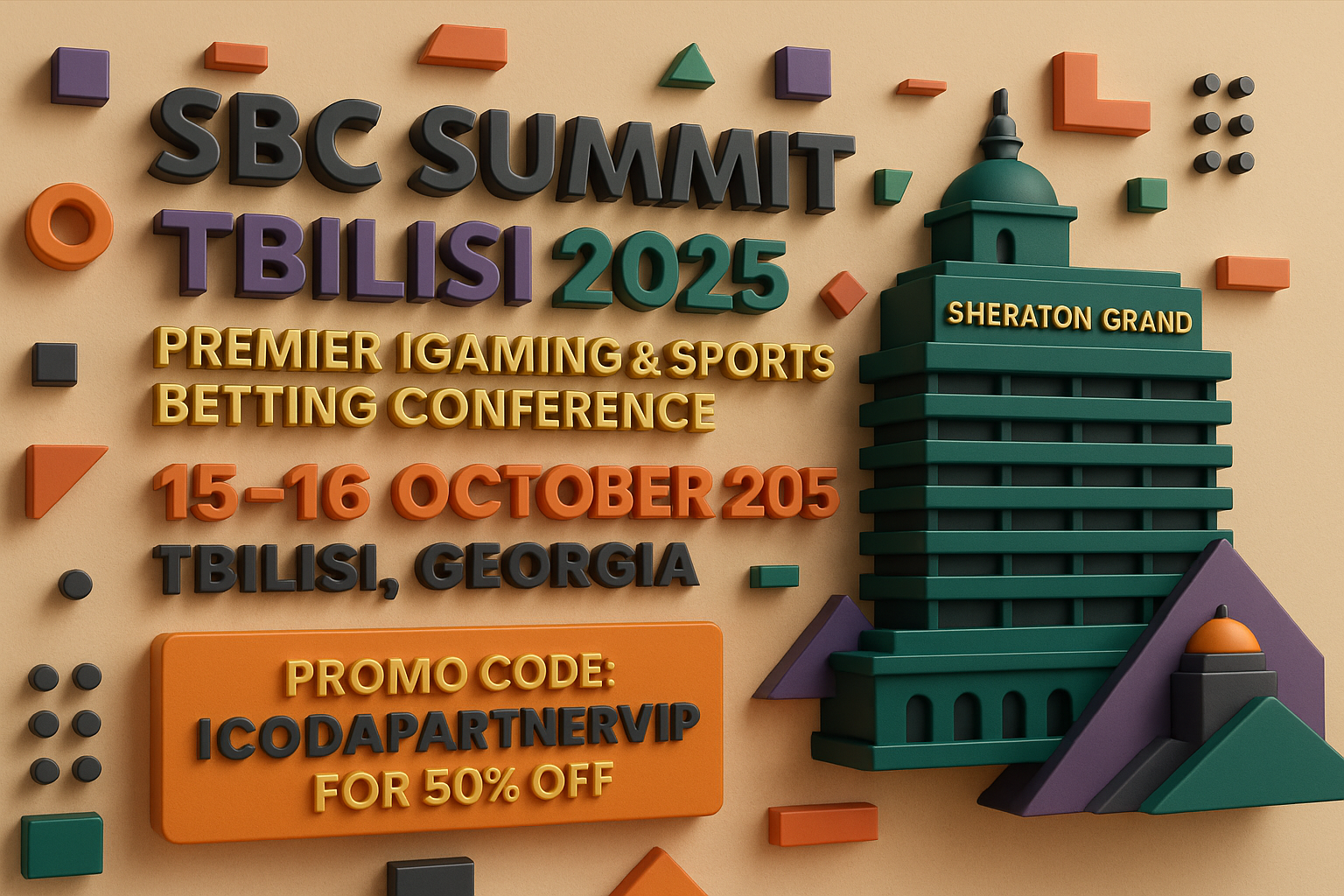 Use ICODAPARTNERVIP promo code for -50% discount on any SBC Summit 2025 pass