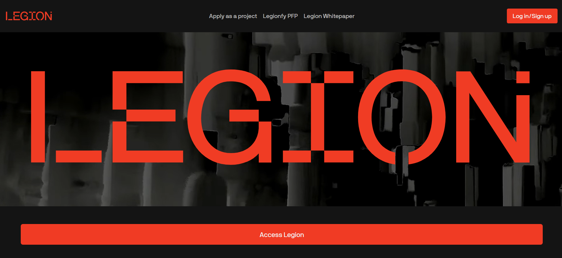 Legion launchpad homepage featuring merit-based scoring system and MiCAR compliance tools for crypto presale platforms.