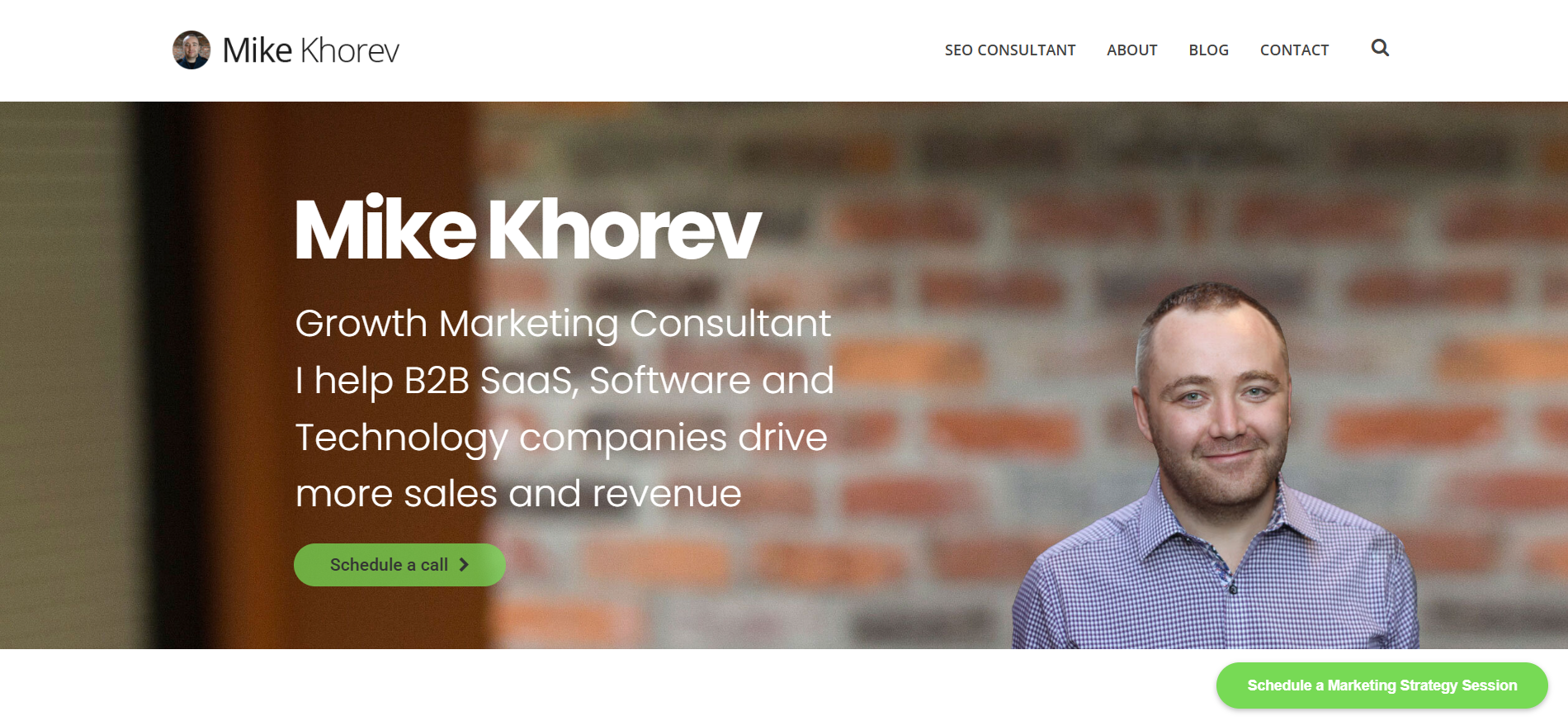 Mike Khorev independent AI SEO consultant homepage featuring ChatGPT and Google AI Overviews optimization services as best AI optimization agency expert