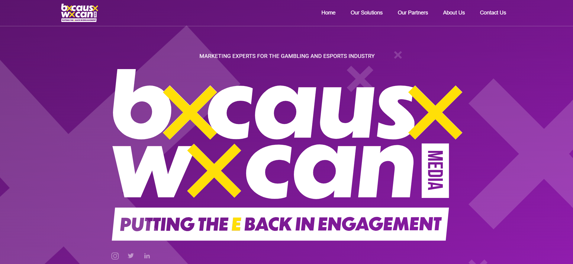 Because We Can Media platform showing proprietary sportsbook marketing technology and gaming advertising solutions.