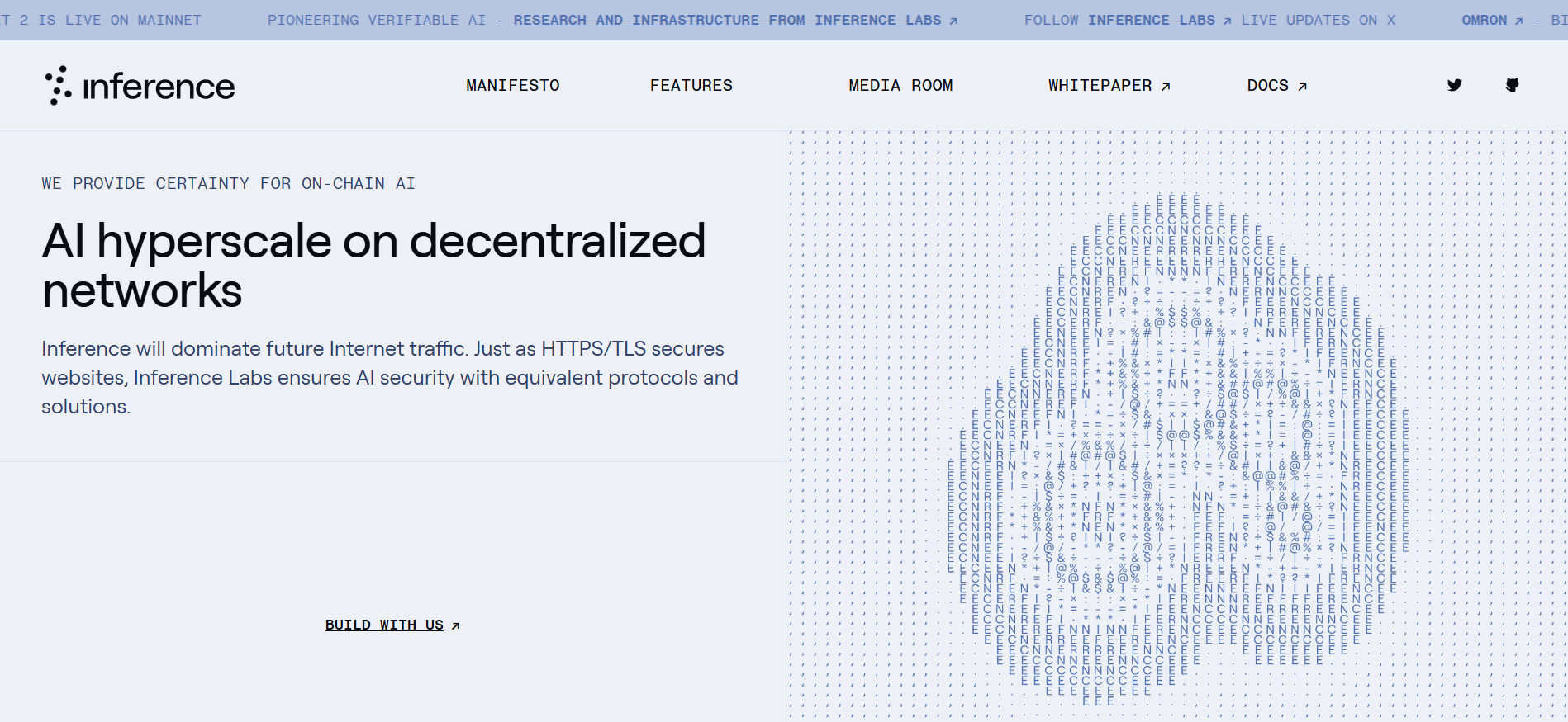 تعرض الصفحة الرئيسية لسوق Inference Labs اللامركزية للذكاء الاصطناعي اللامركزي تقنية إثبات الاستدلال لأفضل عمليات البيع المسبق للعملات الرقمية في سبتمبر 2025.