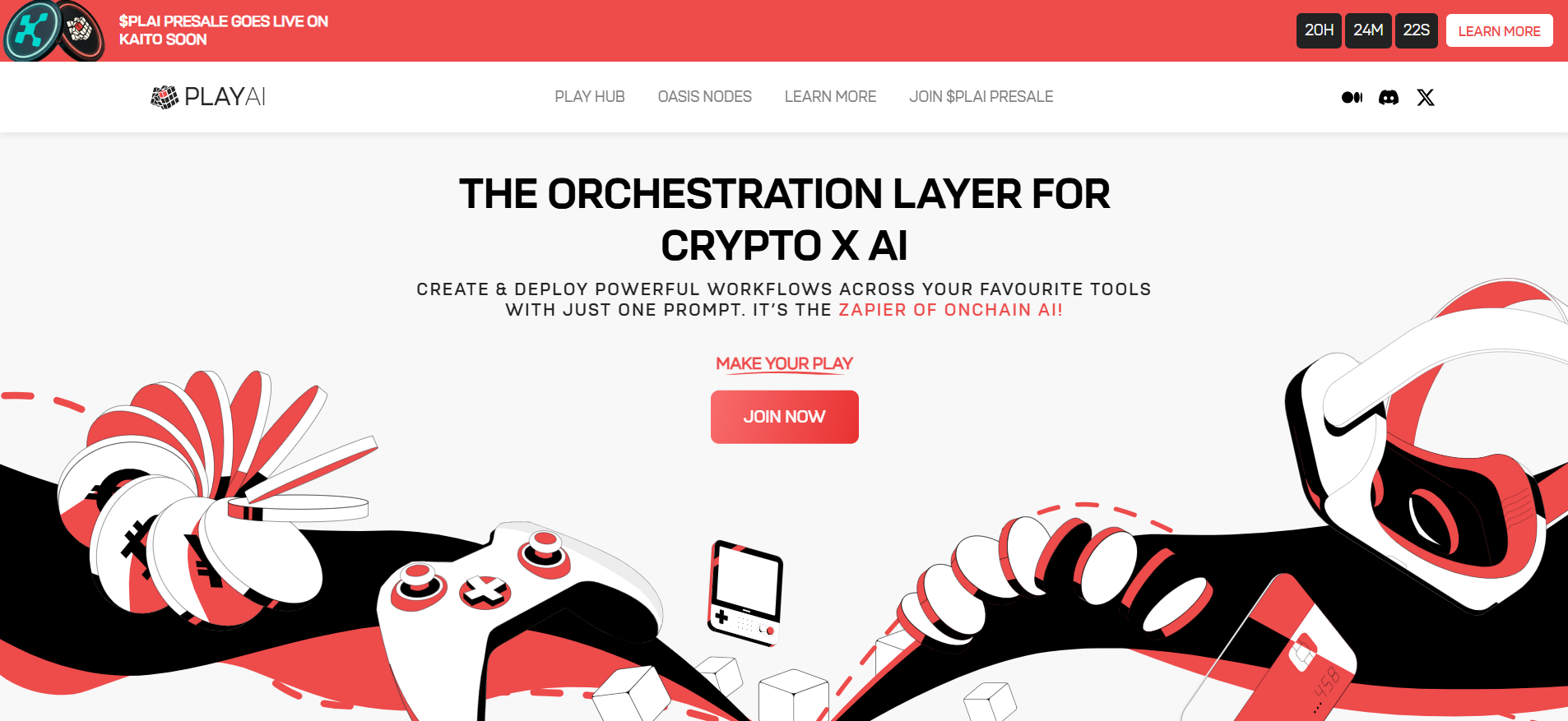 أفضل عمليات البيع المسبق للعملات الرقمية الآن للحصول على عائد استثمار مرتفع الصفحة الرئيسية Play AI التي تعرض منصة ألعاب الذكاء الاصطناعي مع هدف تمويل بقيمة مليوني دولار.