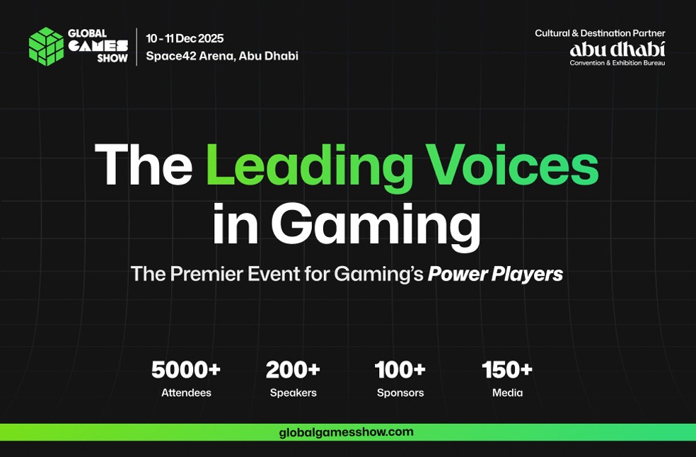 pancarta con el número de asistentes, ponentes en Global Games Show 2025, mejor evento Web3 de juegos.