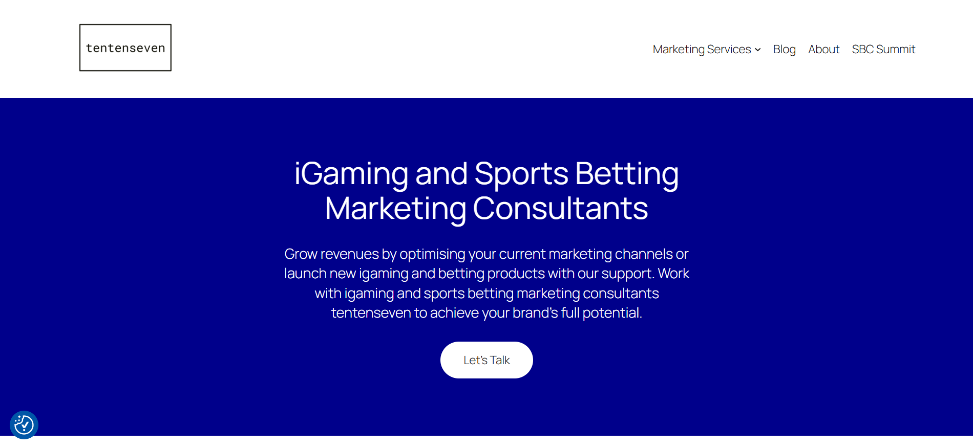 tentenseven dashboard displaying automated casino marketing services and sportsbook advertising technology.