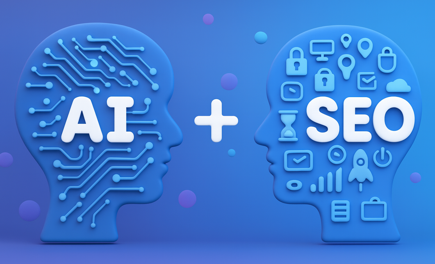 Künstliche Intelligenz und SEO-Integrationskonzept, das zeigt, wie die besten KI-SEO-Agenturen weltweit neuronale Netze mit Suchoptimierungstools für Krypto- und Blockchain-Marketing kombinieren.