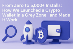 صورة الغلاف مع أيقونات محفظة العملات المشفرة والصاروخ ودرع البيتكوين والعدسة المكبرة التي توضح دراسة حالة نمو من قبل وكالات تحسين محركات البحث ذات السلطة العالية في مجال الذكاء الاصطناعي وأفضل وكالات تحسين محركات البحث في مجال الذكاء الاصطناعي لعام 2025، والتي توضح كيف وصلت محفظة العملات المشفرة إلى أكثر من 5000 عملية تثبيت في سوق المنطقة الرمادية.