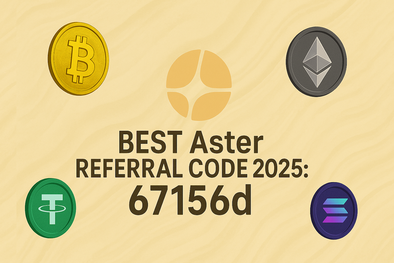 最佳 Aster 推荐代码 2025 显示代码 67156d，可使用比特币、以太坊、USDT 和 Solana 币获得多链交易折扣。
