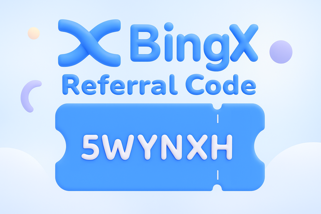 BingX referral coupon code 5WYNXH - Exclusive promo code for trading fee discounts and welcome bonuses.
