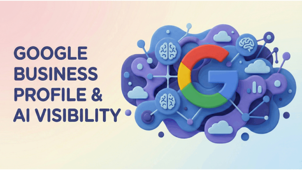 Мягкая 3D графика: Разноцветный логотип Google 'G' внутри голубого и фиолетового облака-мозга. Темный текст слева гласит: 