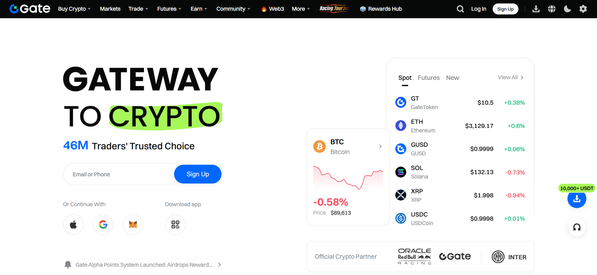 Gate.io è la piattaforma di trading di altcoin con 3800 token quotati - il miglior exchange di criptovalute per scoprire le prime gemme.