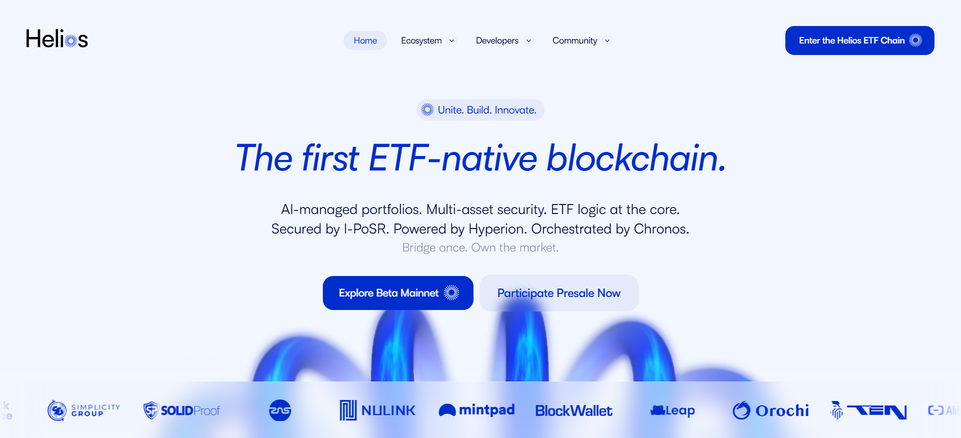 El sitio web de Helios Chain presenta el ETF-nativo de blockchain con gestión de cartera de IA mejor cripto preventa de diciembre de 2025
