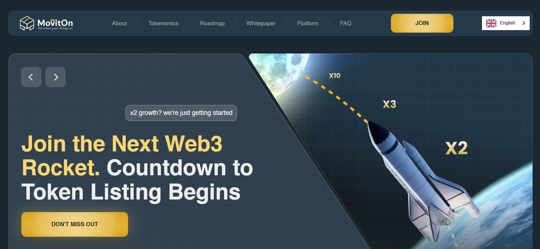 El sitio web de Moviton muestra la red de entrega P2P con contratos inteligentes de custodia de confianza cero mejor inversión en preventa de criptomonedas