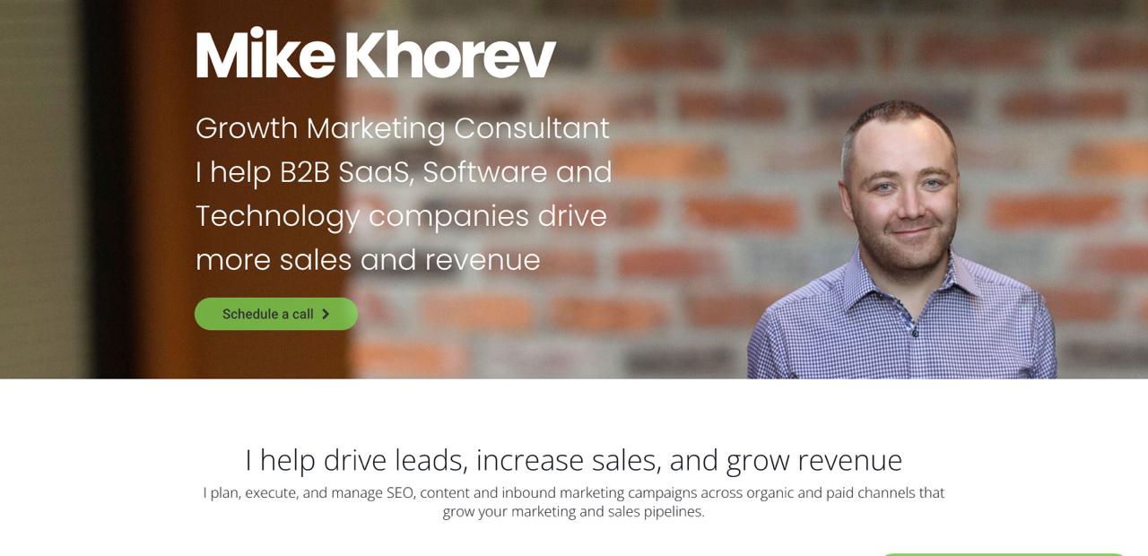 صفحة خدمات استشارات مايك خوريف الاستشارية التي تعرض حلول تحسين محركات البحث SEO وحلول التسويق التقني