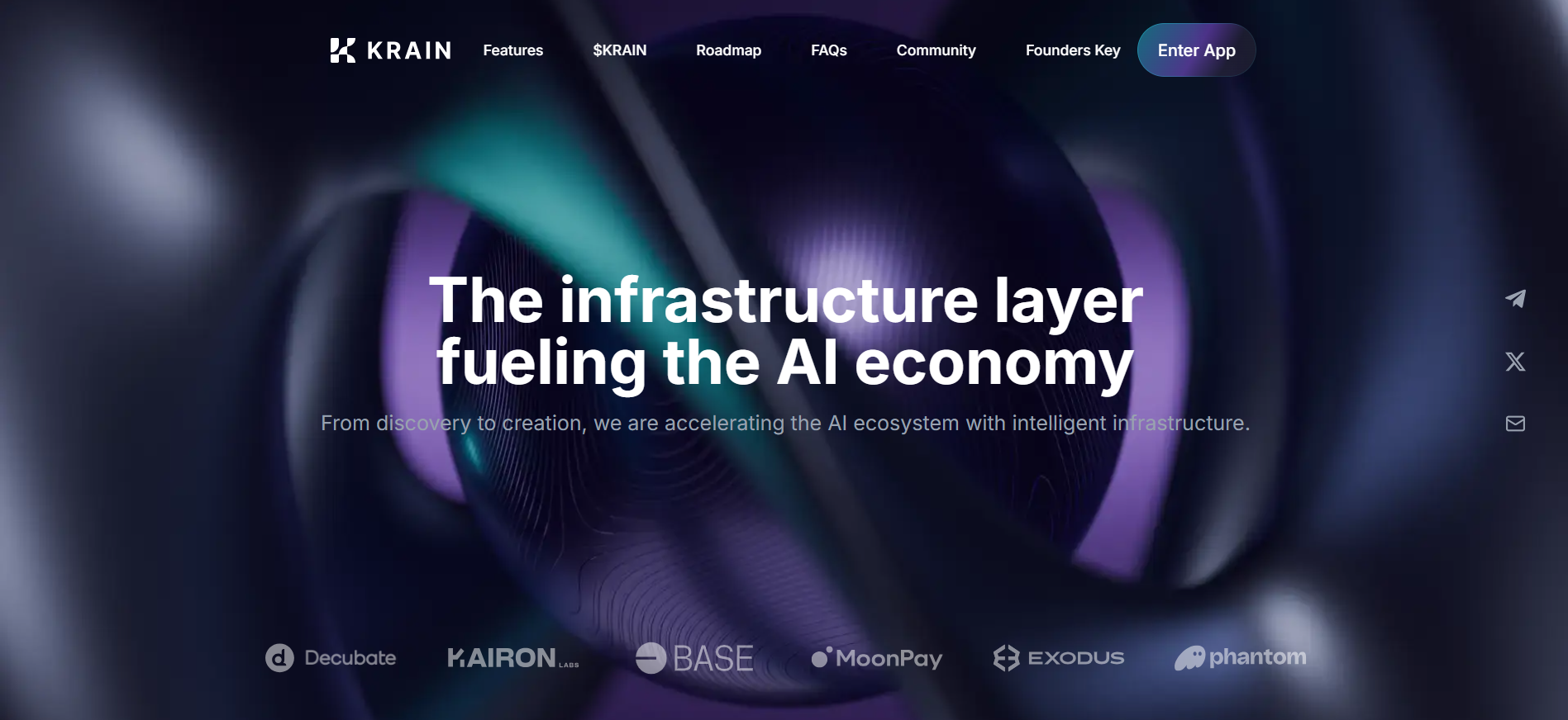 KRAIN AI discovery engine and agent marketplace on Base network with MoonPay and Phantom integrations February 2026 presale.