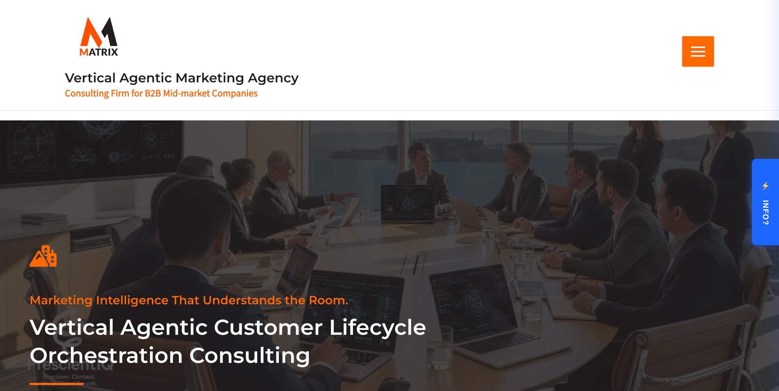 Главная страница Matrix Marketing Group представляет многомодельную платформу автоматизации искусственного интеллекта, предиктивную аналитику и маркетинговые решения для среднего рынка B2B